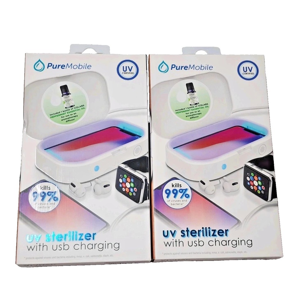 Lot Of 2. PureMobile UV Sterilizer‎ with USB Charging